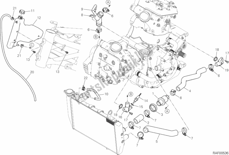 All parts for the Cooling Circuit of the Ducati Multistrada 1200 Enduro USA 2017